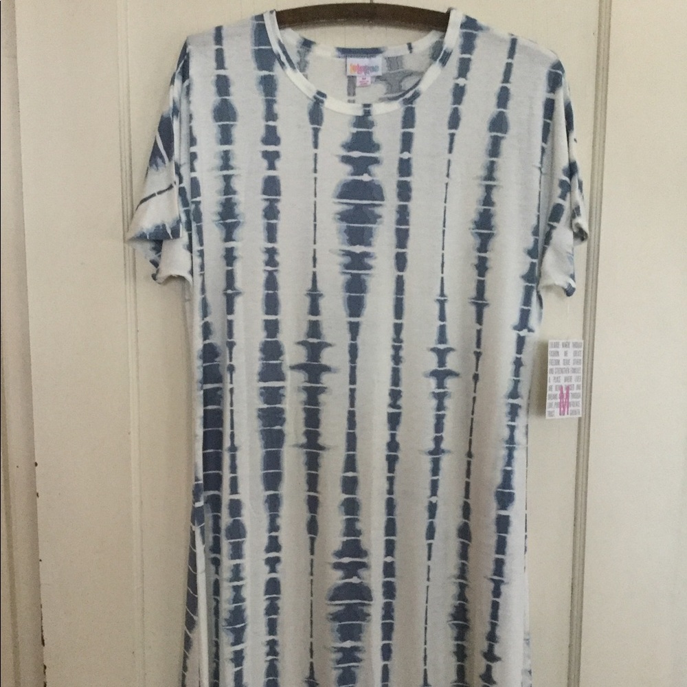 LuLaRoe Blue and White Tie Dye Maria SzM RARE